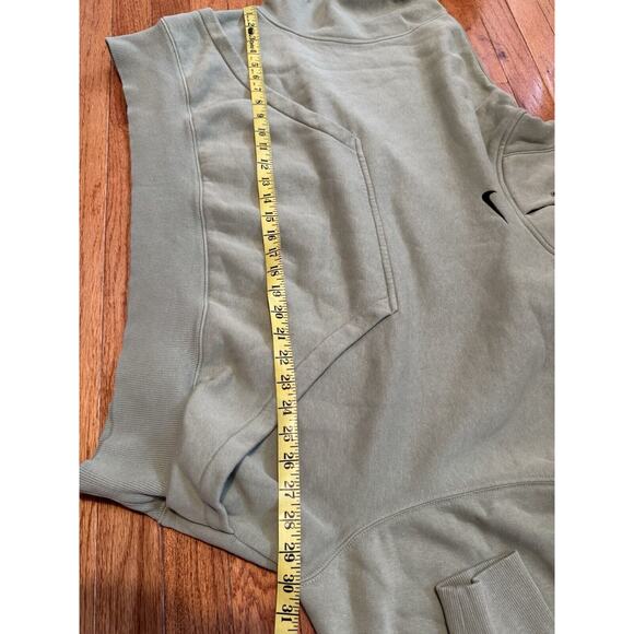 Nike Hoodie Womens Large Center Swoosh Y2K Boxy Sweatshirt Green Crop Pullover M - Picture 6 of 10
